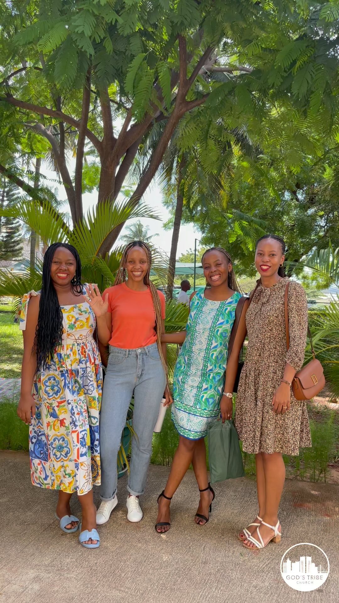 Four women from God’s Tribe Church together outdoors